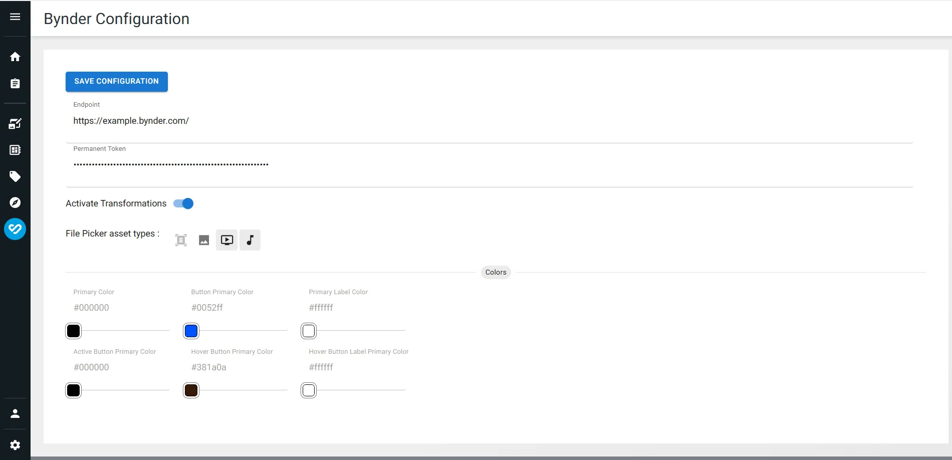 Configuration Screen